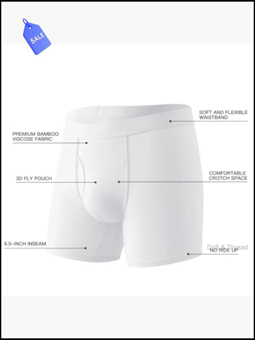 Men's Boxer Briefs 6-Pack Bamboo Viscose Soft Breathable Underwear